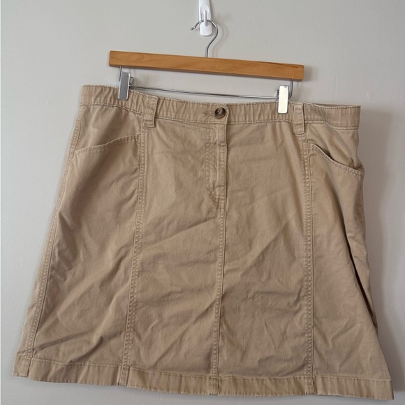 LL Bean Classic Fit Khaki Skirt – Size 20W Regular - Picture 1 of 4